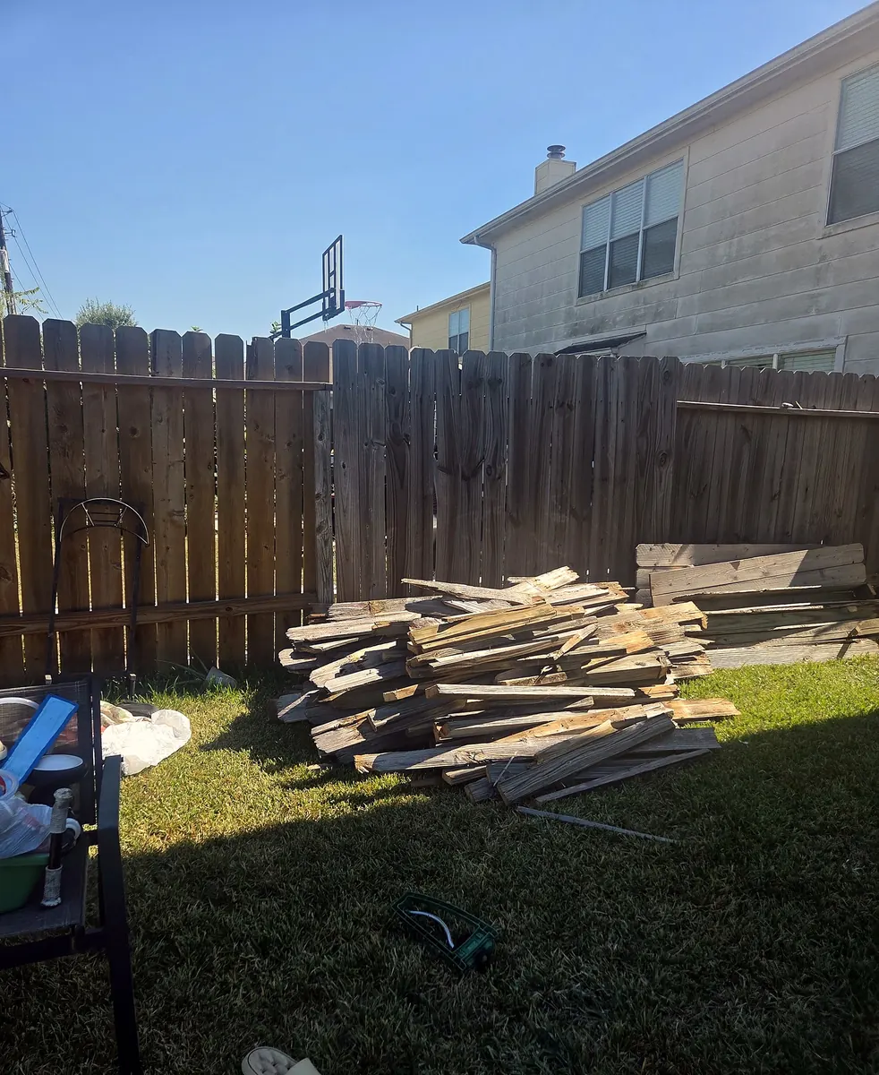 Backyard fence replacement — Before