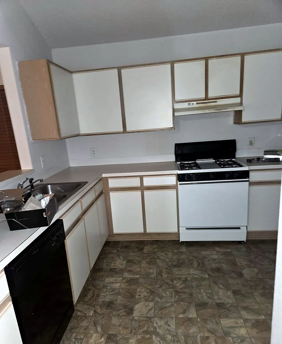 Kitchen remodel — In progress: countertops next — Before