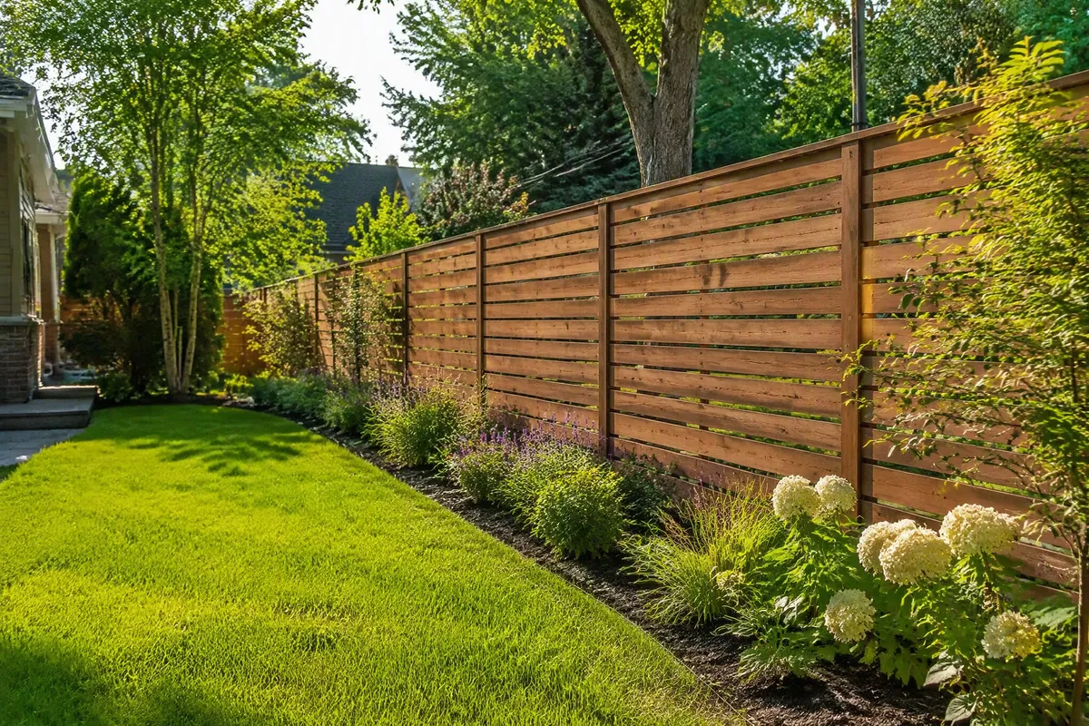 Illustration: Horizontal backyard fence